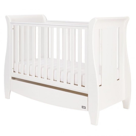 Tutti Bambini Katie Space Saver Sleigh Cot Bed with Drawer, White